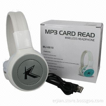 Super bass stereo light-up headphones with memory card slot, FM radio, OEM orders are welcome